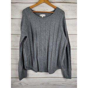 Pink Rose Gray Sweater Women's Large Tie on Back